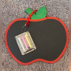 Apple Shaped Chalkboard with Chalk Set